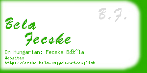 bela fecske business card